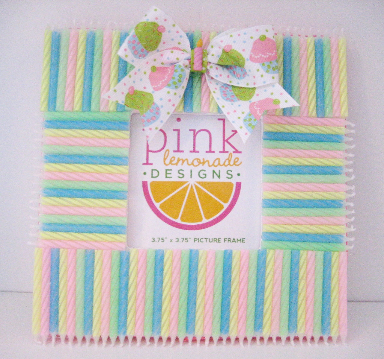 Happy Birthday Pastel Candle Cupcake Picture Frame