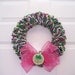 Preppy Pink and Green Palm Tree Beaded Welcome Wreath