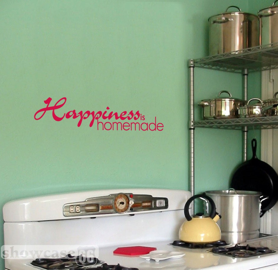Happiness is Homemade - Vinyl Wall Art - FREE Shipping - Fun Wall Decal