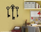 Vintage Skeleton Keys - Vinyl Wall Art - FREE Shipping - Decorative Wall Decal