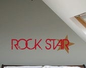 Rock Star - Vinyl Wall Art - FREE Shipping - Fun Vintage Wall Decal  - DIY