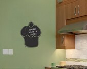 Chalkboard Cupcake - Vinyl Wall Art - FREE Shipping - Fun Organizing Blackboard Wall Decal