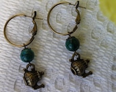 Alice in Wonderland - Vintage Teapots Dangle Earrings