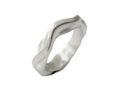 Stacking ring, recycled silver ,handmade engagment . Free shipping , custom ring, sea wave ring, Unisex gifts Simple band ,wedding ring(44)