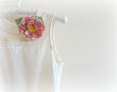 Pink Camellia - Romantic Hair clip flower corsage Brooch Dusty pink vintage rose apple green pink berrie picks sprouts gift for her
