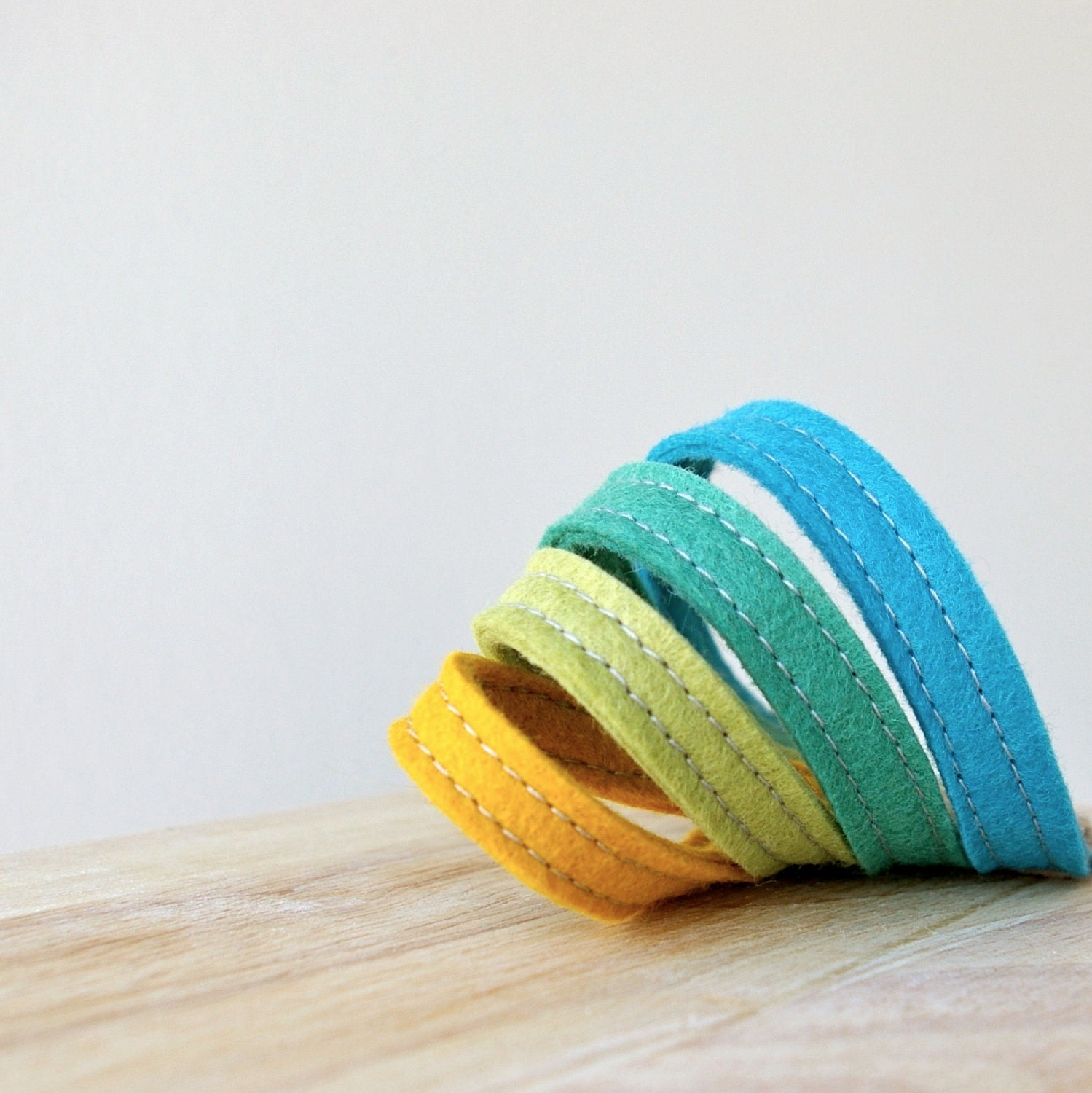Wool Felt Bracelet Wristband Cuff // Springtime // LoftFullOfGoodies