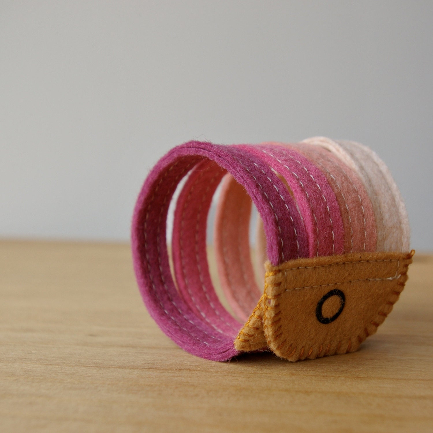 Wool Felt Bracelet Wristband Cuff // Berries // LoftFullOfGoodies