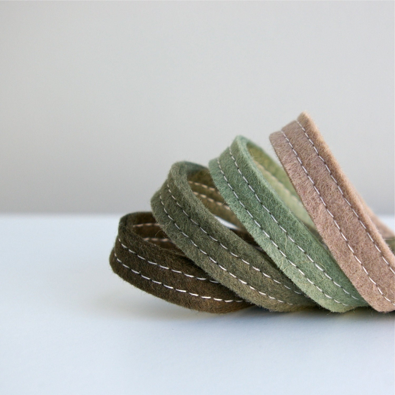 Wool Felt Bracelet Wristband Cuff // Meadow // LoftFullOfGoodies