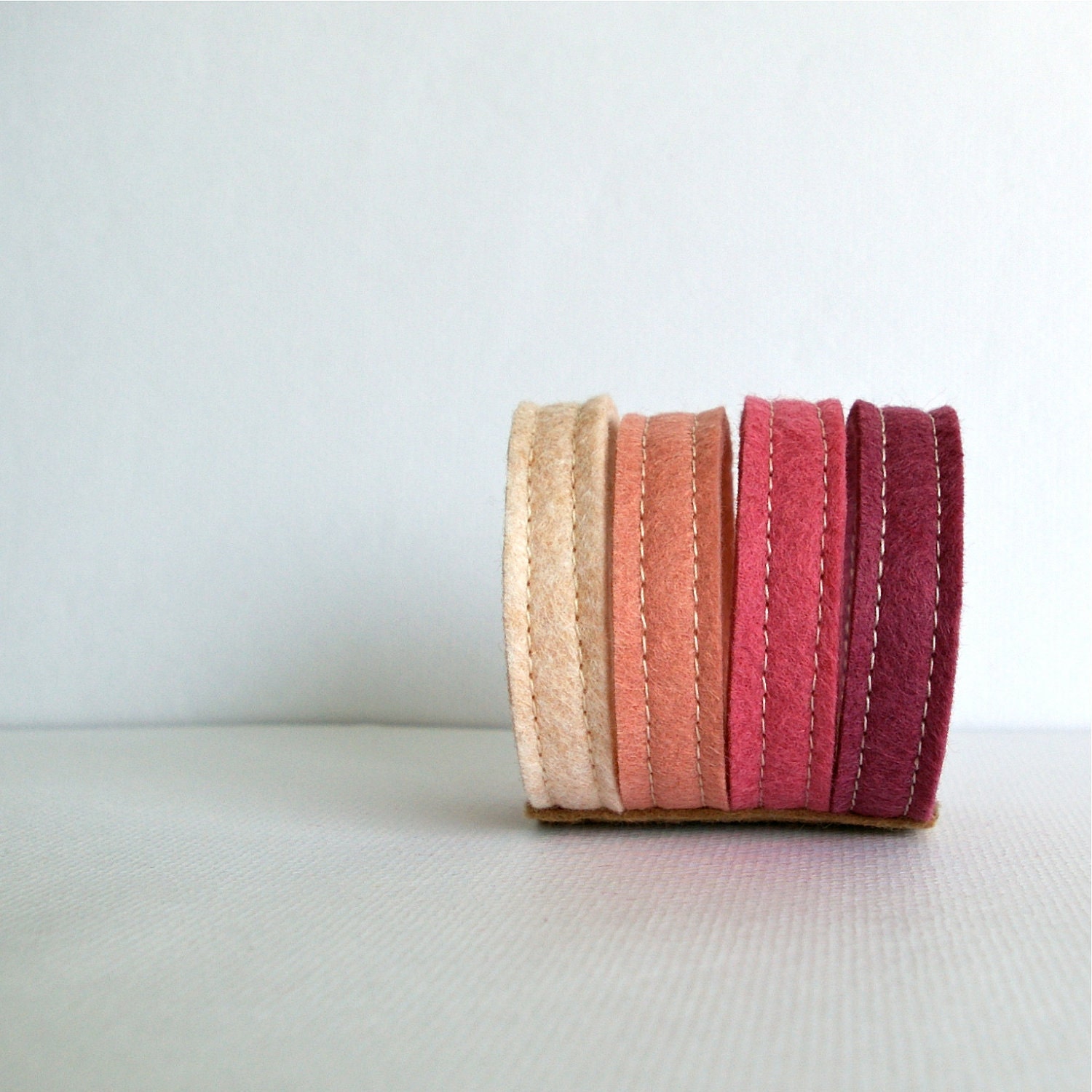 Wool Felt Bracelet Wristband Cuff // Berries // LoftFullOfGoodies