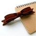Wool Felt Bow French Barrette // Hazelnut // LoftFullofGoodies