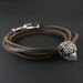 Day of the Dead Bracelet Antique Silver Day of the Dead Leather Bracelet