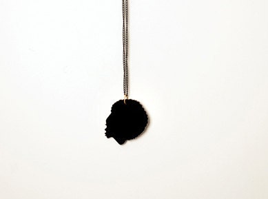 Soul Sista Silhouette Necklace - Laser Cut Black Acrylic Pendant, Gold or Black Plated Chain