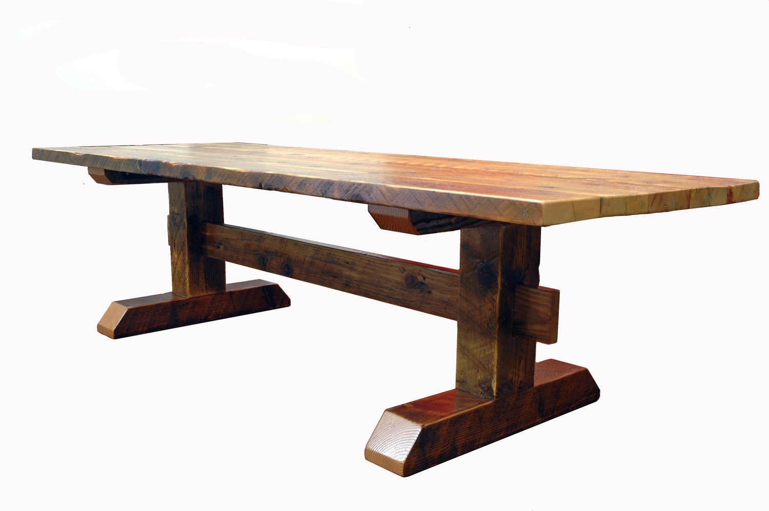 Reclaimed Timber-Frame Trestle Table, Farm Table