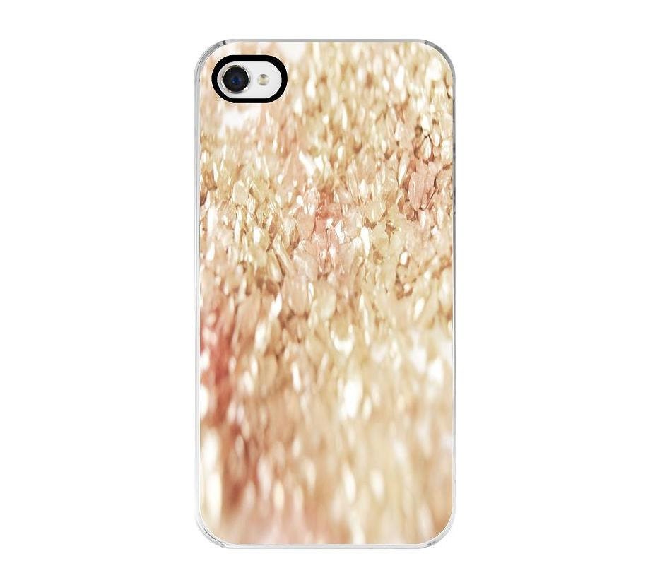 Pink and Gold Glitter iPhone Case - iPhone 4 and 4s, Decorative Cover, Girly, Pretty, Glamor - SweetMomentsCaptured