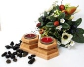 Hand-Crafted Wood Candle / Pot Holders -  Solid Oak