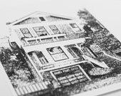 Custom Sketch of your Home Art Print / Choose your colors / Wall Art Illustration / 8x10 Digital Print