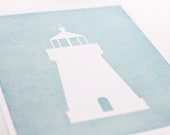 Lighthouse Art Print / Nautical Nursery Wall Art Poster / 8x10 / Choose your background color and pattern