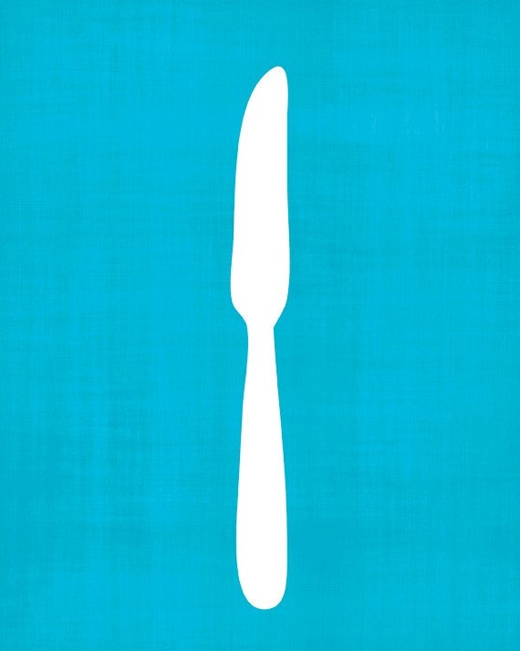 Utensil Set of 3 Art Prints / Choose your Colors / 8x10 / Wall Art Poster