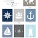 Sailboat Art Print / Nautical Set / Choose your Colors and Background / 8x10 / Wall Art Poster