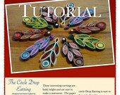 Circle Drop Flower Earring PDF Tutorial Learn to Make Quilled Paper Red Blue White Black Yellow Orange Pink Purple Green Gold Silver
