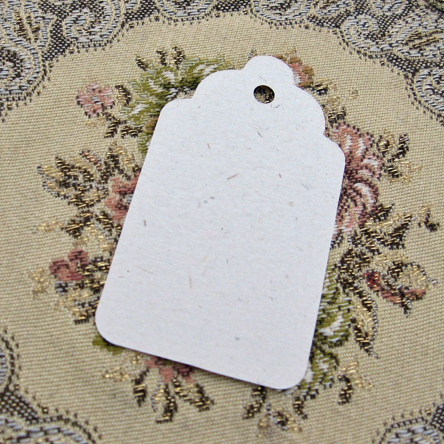 Recycled Paper Tags, Hemp Fiber, Medium Size