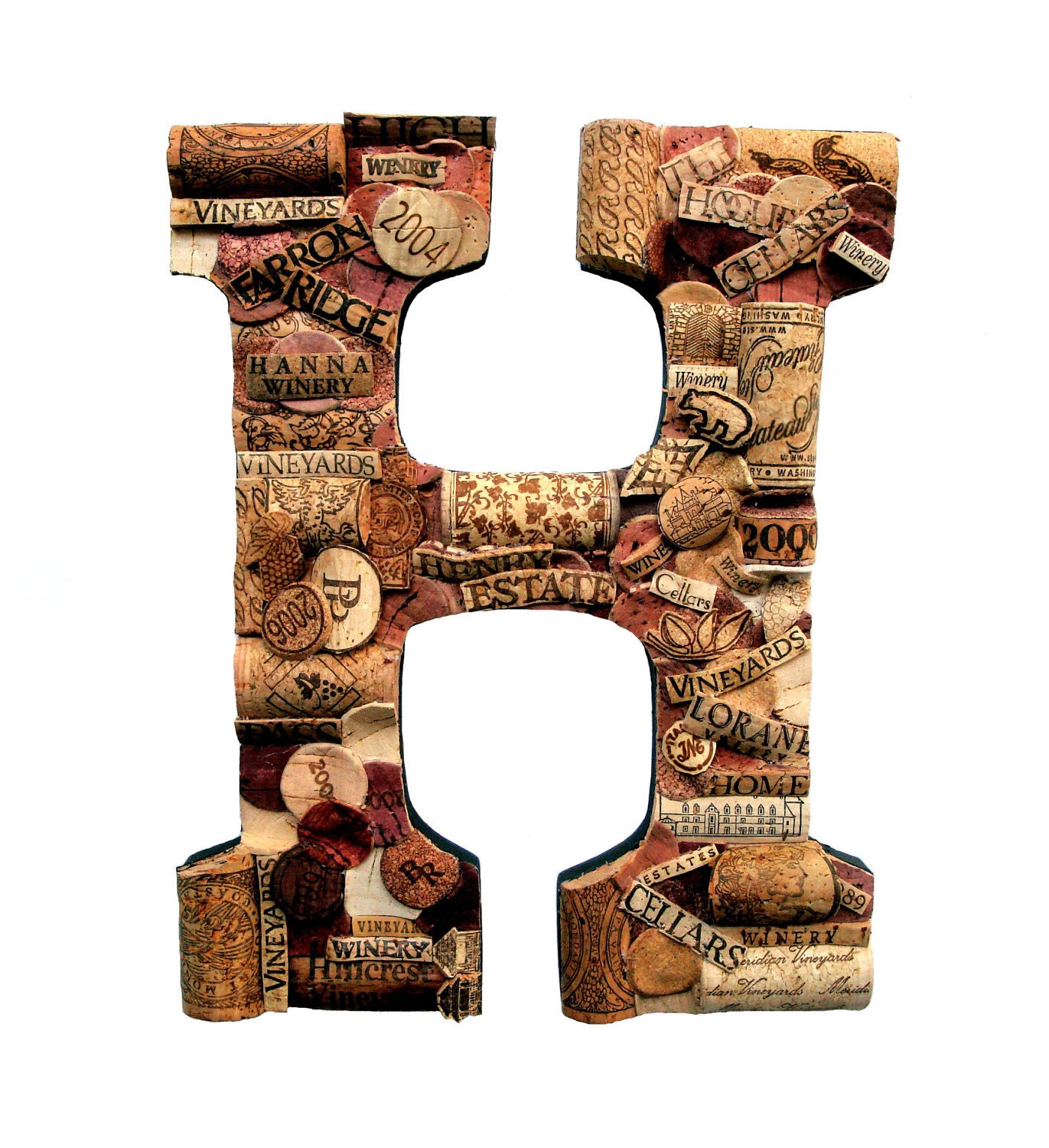 Customized Wine Cork Letter Handmade Vintage Decor  - Large Size - We Have EVERY Letter