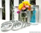 Wide Mouth Mason Jar Flower Frog Lids - Set of 12 - Handmade Upcycled DIY Flower Arrangers - Wedding Bouquet or Centerpiece, Shabby Chic