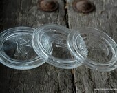 Vintage Clear Ball Glass Mason Jar Lid Inserts - Set of 3