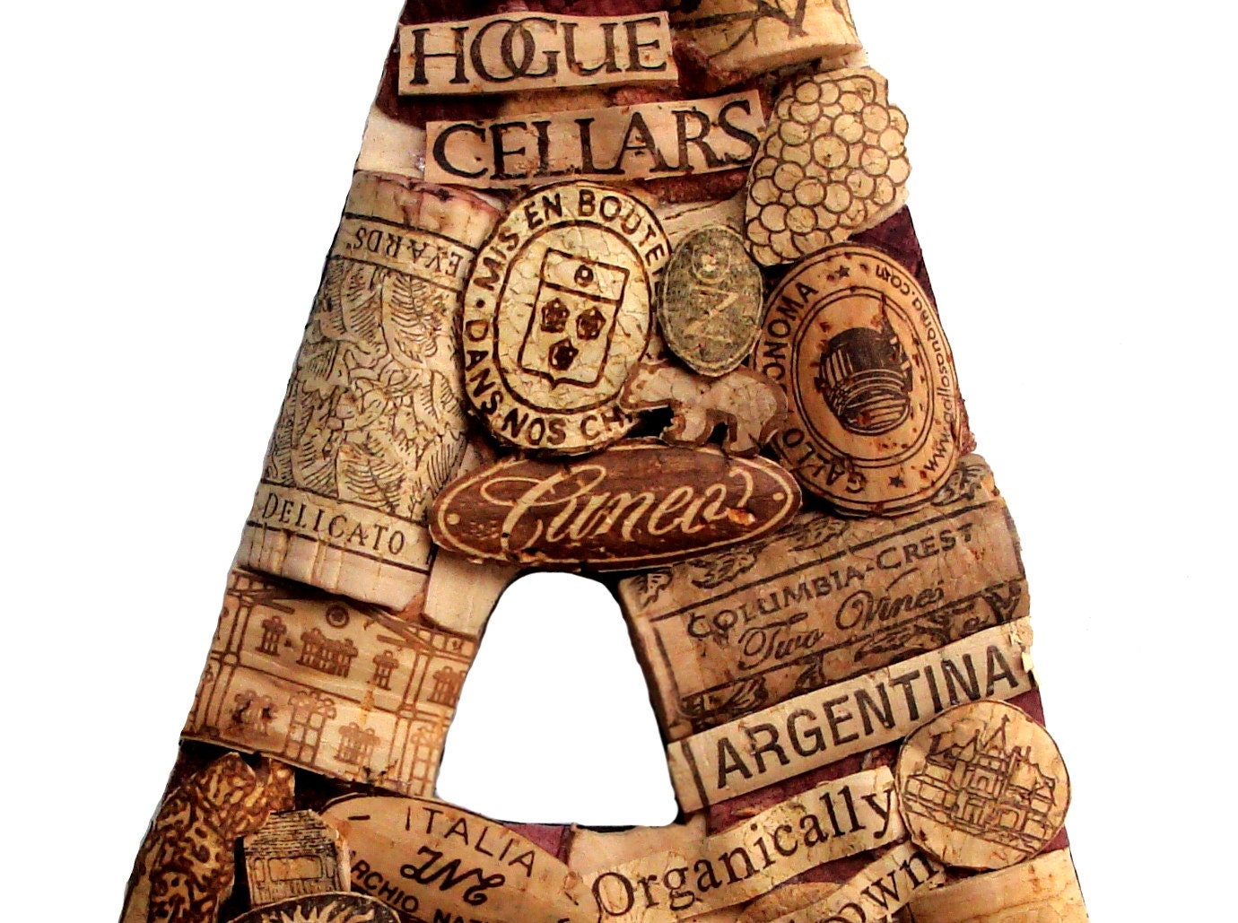 Customized Handmade Vintage Wine Cork Letter - Large Size - We Have EVERY Letter