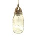 Upcycled Quart Mason Jar Hanging Pendant Light Lamp Fixture - Nickel Finish - Clear Adjustable Cord