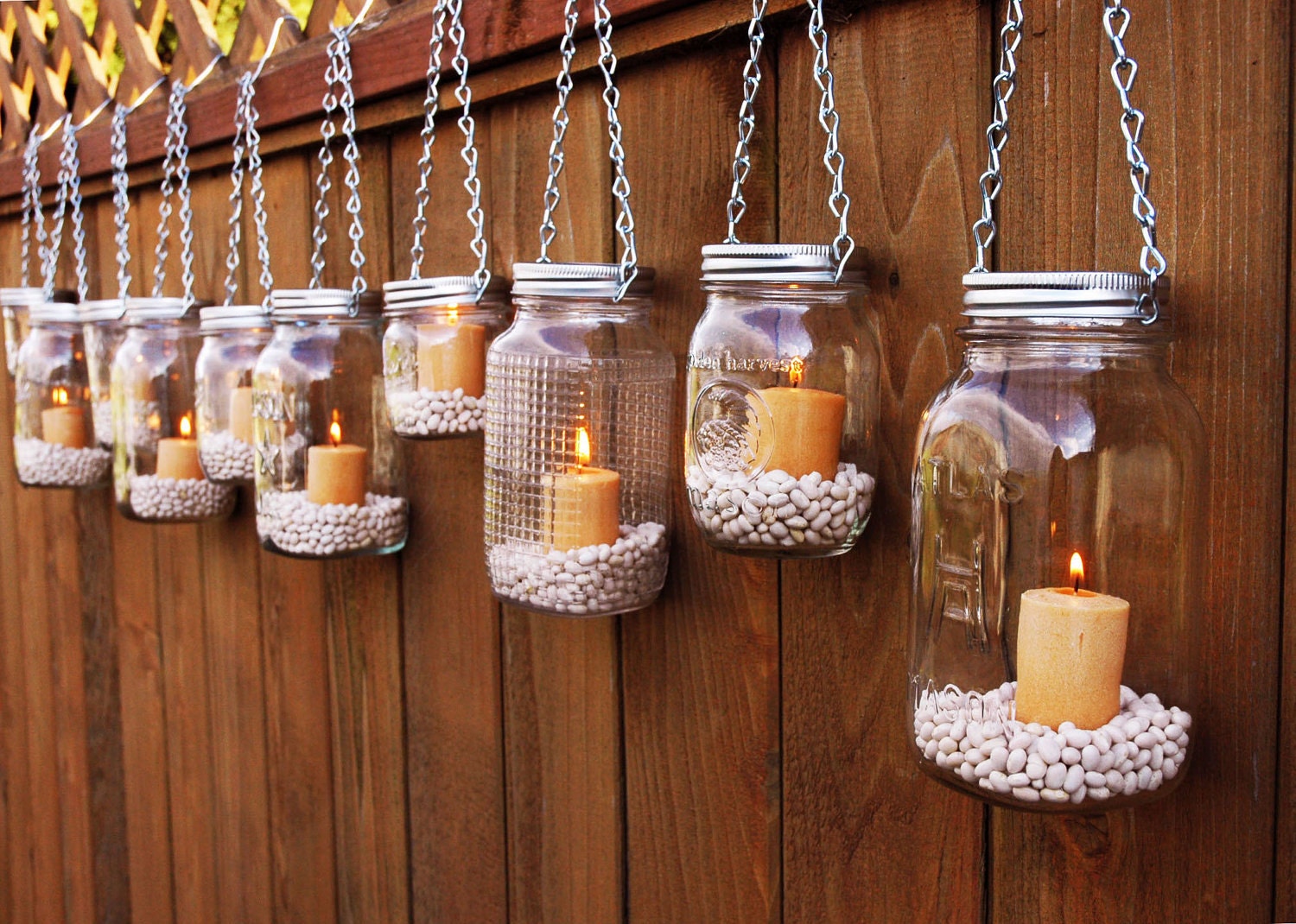 DIY Hanging Mason Jar Luminary Lantern Lids - Set of 6