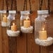 Mason Jar Lanterns Hanging Tea Light Luminaries - Set of 4