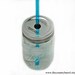 1 DIY Mason Jar To-Go Tumbler Lid - Reusable Canning Jar Top and Straw - Aqua - 9" Straw