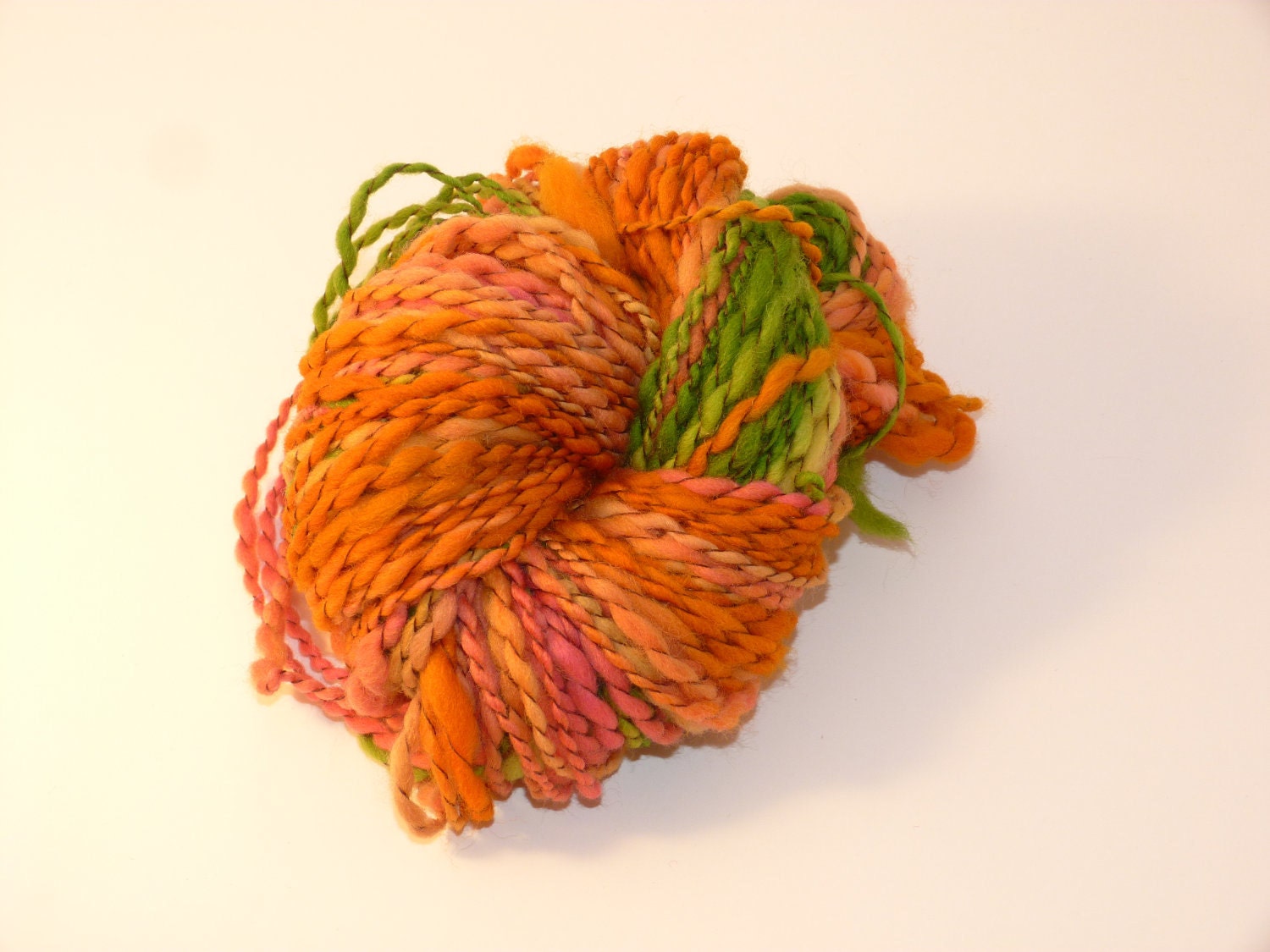 HandSpun Superwash BFL  Wool Yarn- "Sherbert"   ---CLEARANCE---