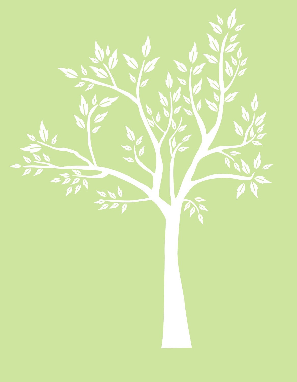 White Tree - 336 - Nursery Kids Playroom  Removable and Reusable Vinyl Wall Decals Stickers Wall Art
