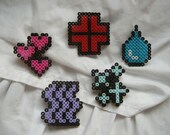 8bit anime emoticon perler barrettes full set Japanese expression otaku fun