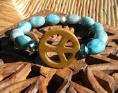 Trust & Love -inspirational crystal gemstone bracelet-boho yoga zen peace