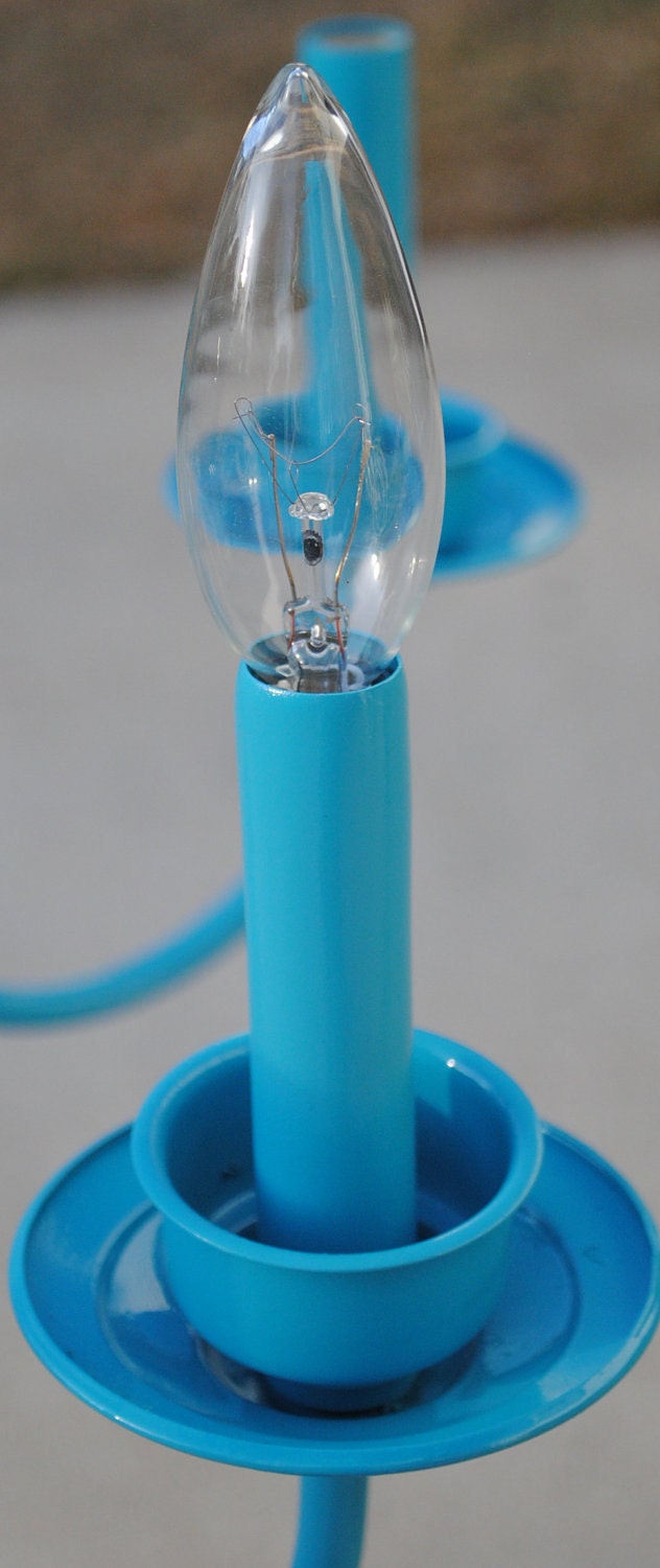 Teal Blue Chandelier. Turquoise. Lighting. Home Decor. Nursery. Bedroom. Entryway. Dining.