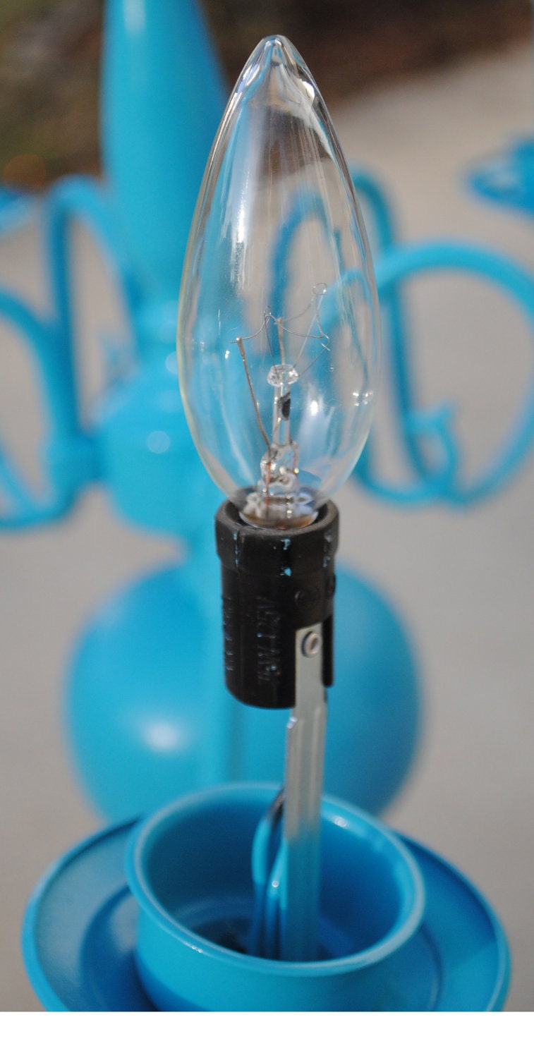 Teal Blue Chandelier. Turquoise. Lighting. Home Decor. Nursery. Bedroom. Entryway. Dining.