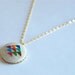 Golden Triangle Cross Stitched Embroidered Pendant Necklace