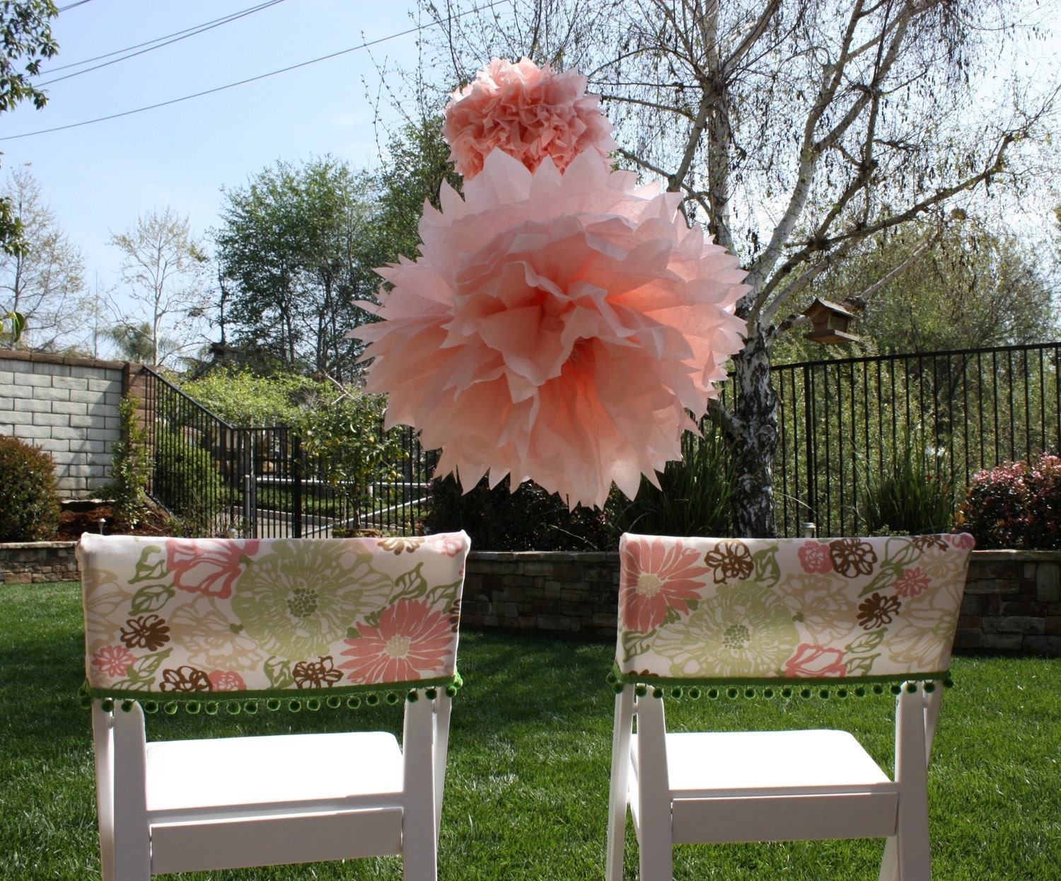 Set of 2 Chair Covers for Spring, parties, birthday, or bridal shower Il_170x135