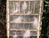 Pink Feather Floor Length Chiavari Chair Cover for a Bridal Shower