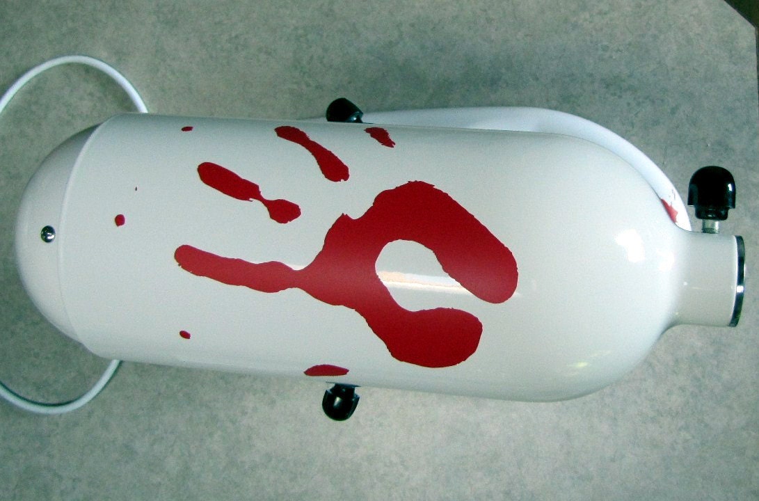 Kitchen mixer decal - bloody hand print with blood spatters