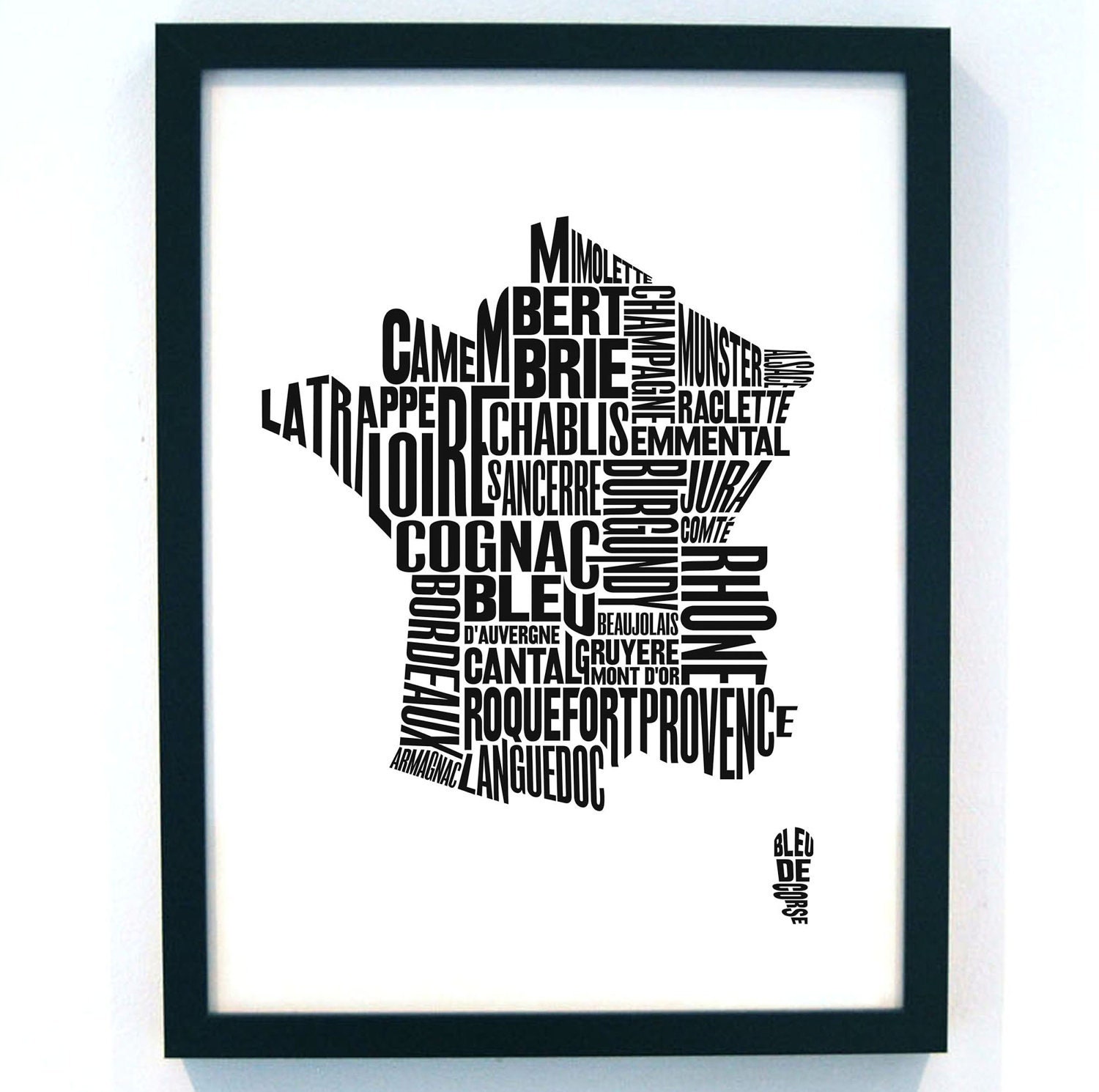 French Cheese And Wine Print A3 42x30cm