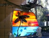 Sunset Florida Gator Stained Glass One Of A Kind Art