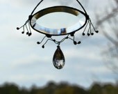Beveled Oval Geometric Sun Catcher Contemporary Crystal Pendent