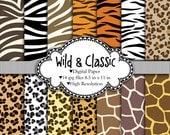 Wild & Classic - Animal prints - Digital paper set