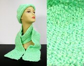 Green Hat Scarf Matching Set