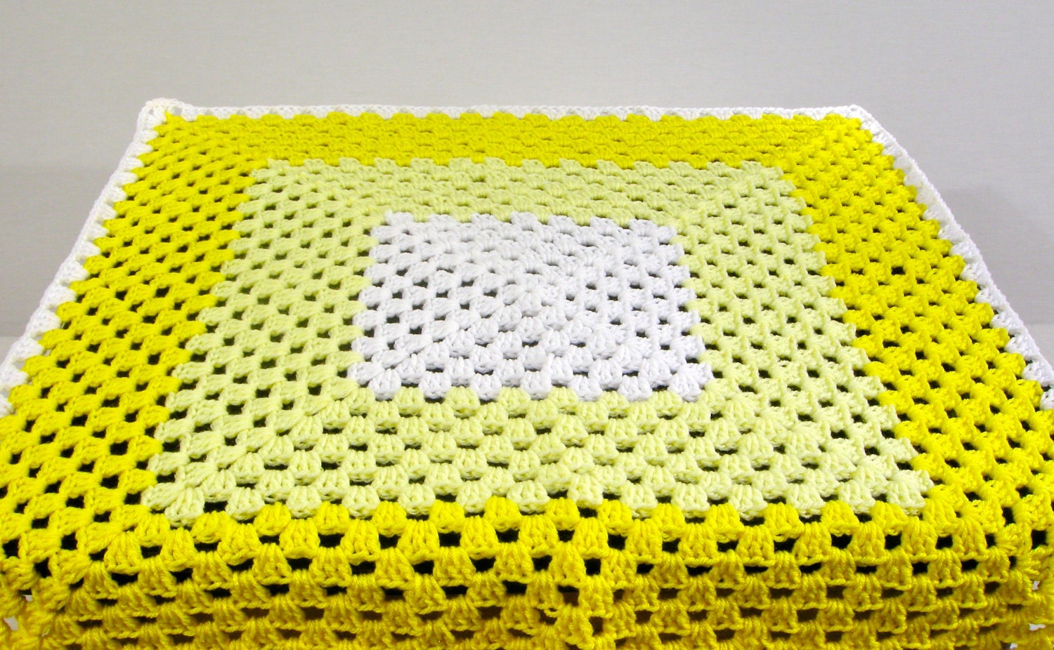 Yellow Granny Square Baby Blanket