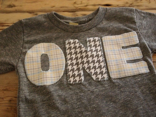 Light Grey and Blue Plaid and Houndstooth Shirt Birthday Tee Organic Shirt Blend first birthday shirt second third
